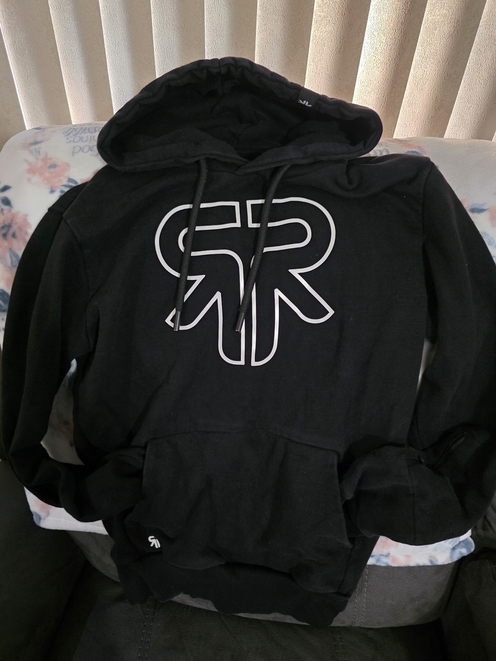Ruroc Black Crewneck Hoodie with White Outline Logo